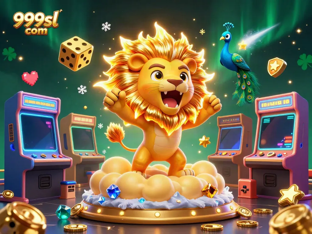Experience the thrill of gaming and winning at 999sl com with vibrant 3D characters and casino elements.