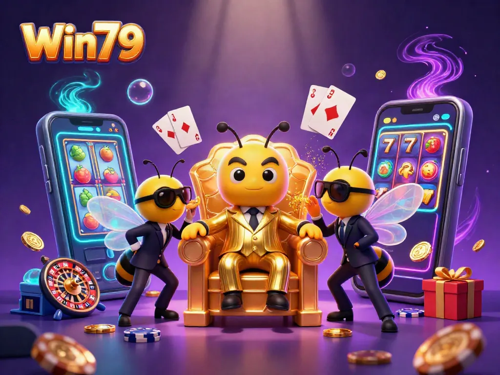 Win79 showcases thrilling slot games with vibrant characters and dynamic casino elements.