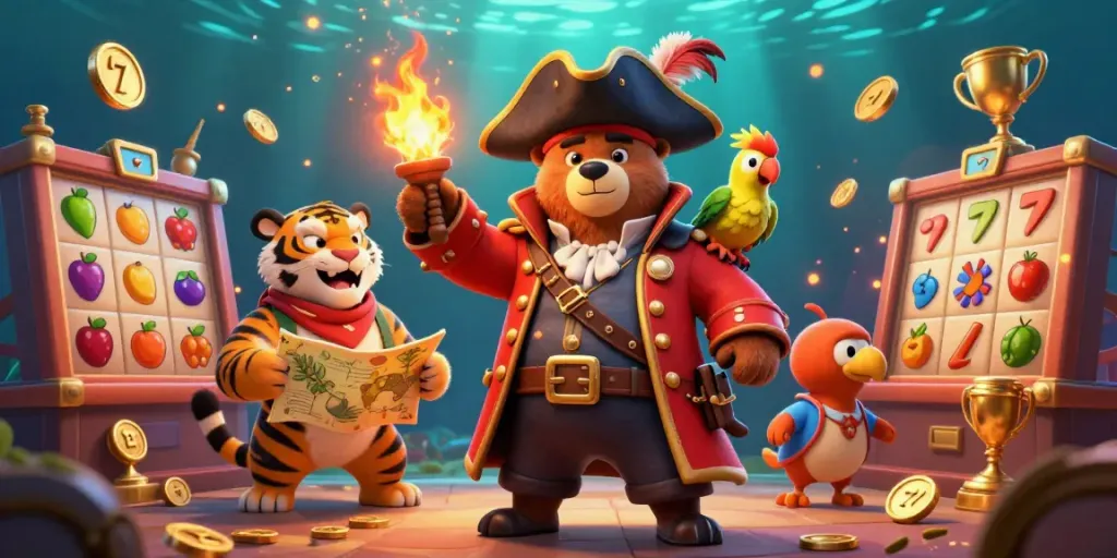 Experience thrilling online casinos with vibrant characters and dynamic game elements.